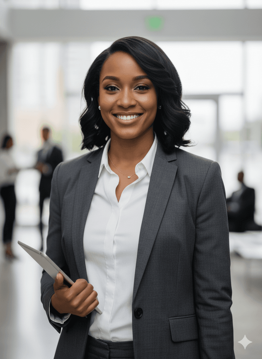 Happy woman on phone